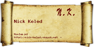 Nick Keled névjegykártya